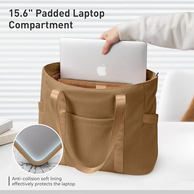 Tote Bag for Women with Zipper, Travel Tote Bags with Compartments Large