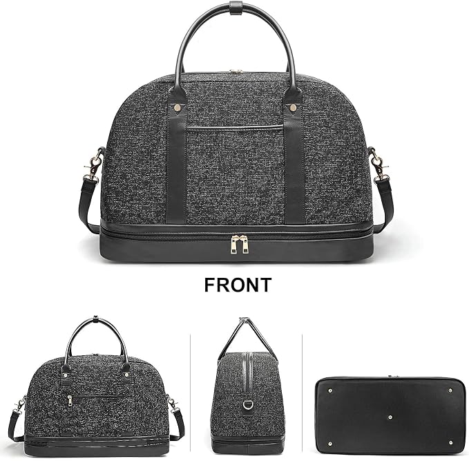 Weekender Bag for Women Canvas Overnight Bag Large Travel Tote Bag Carry on