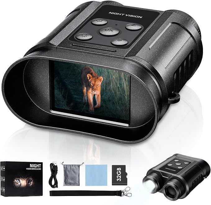 Night Vision Goggles, Compact Night Vision Binoculars, 32GB Card Included