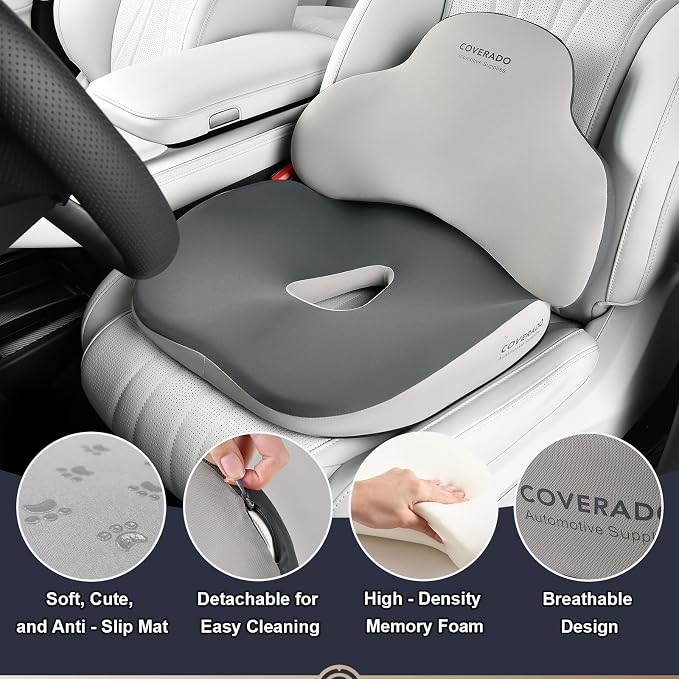 Coverado Seat Cushion and Lumbar Support Pillow
