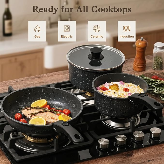 15Pcs Pots and Pans Set Non Stick, Cookware Sets