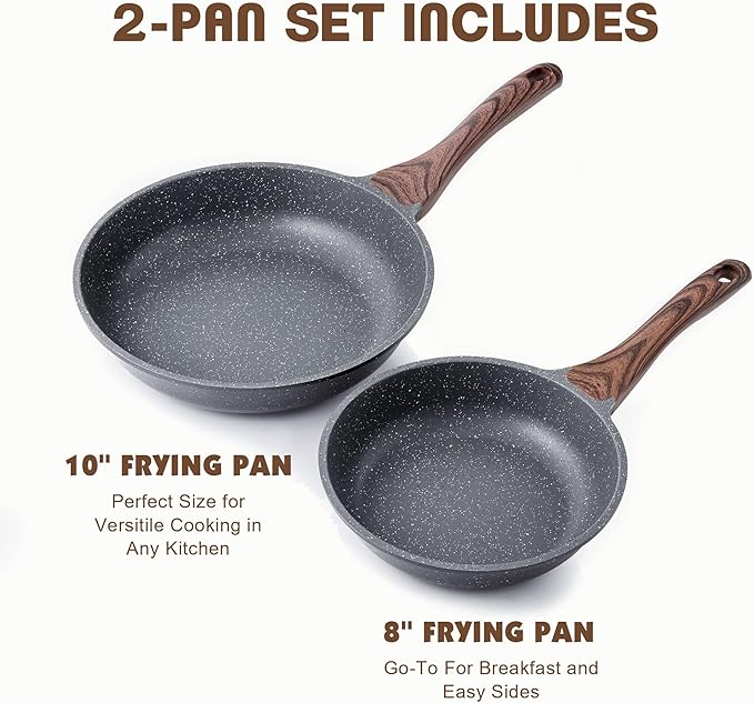 SENSARTE Nonstick Frying Pan Skillets, Swiss Granite Coating Omelette Pans
