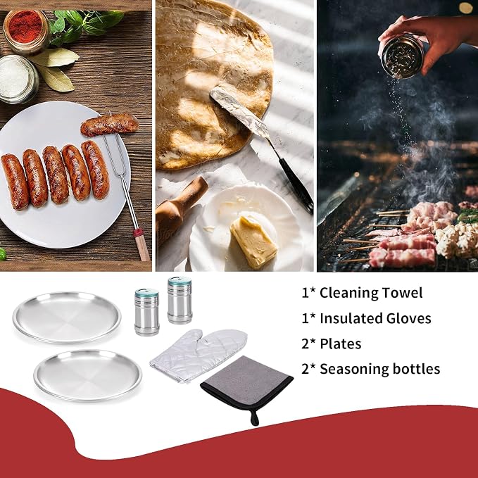 Portable Camping Kitchen Utensil Set-27 Piece Cookware Kit, Stainless Steel