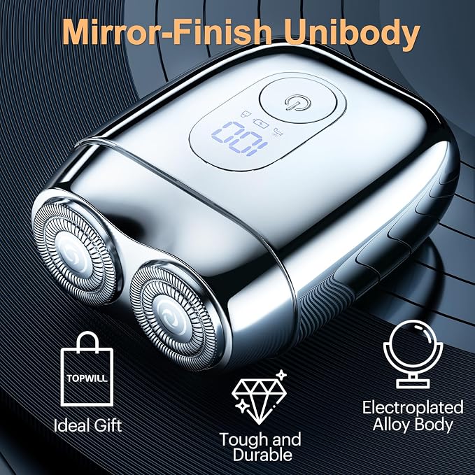 All-Metal Mini Electric Shaver for Men – Portable Travel Razor