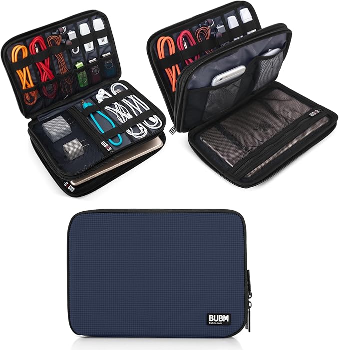 BUBM Double Layer Electronic Accessories Organizer, Travel Gadget Bag