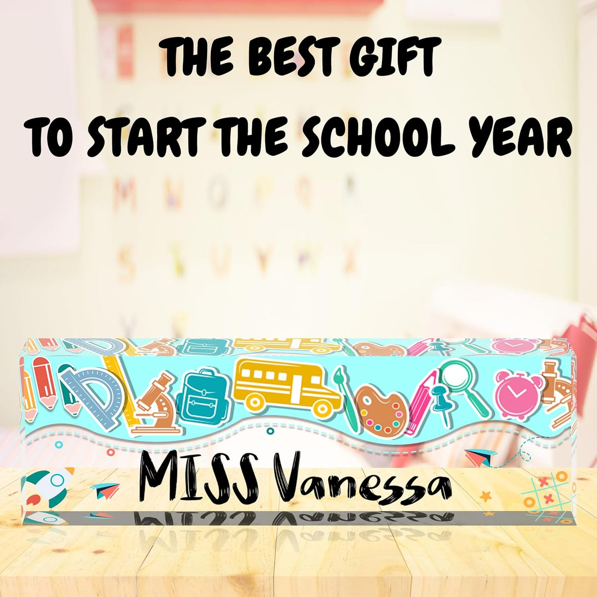 Office Desk Name Plate Personalized, Custom Name Plates for Desks, Name Plate Personalized for Office, Employee Appreciation Gifts (Kindergarten 4)
