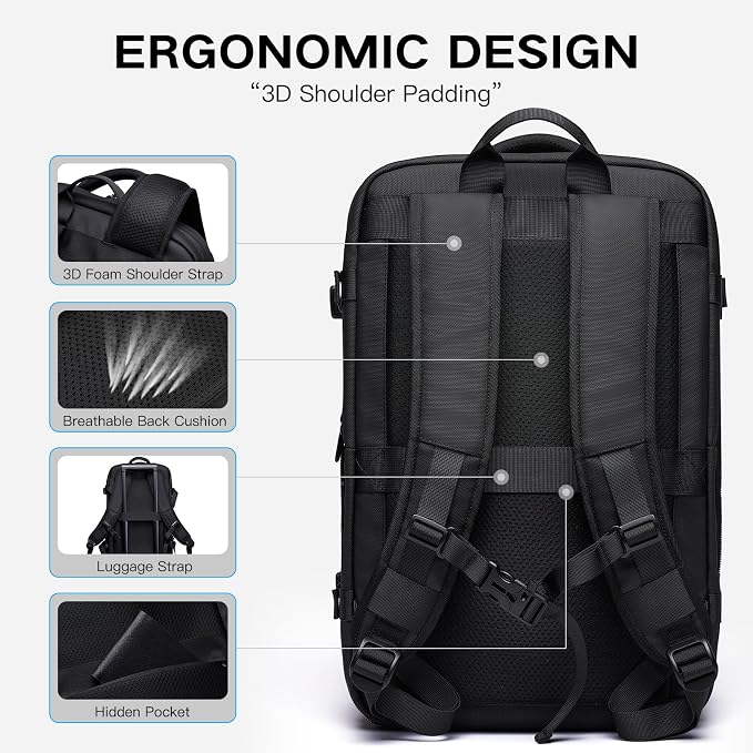 Vacuum Seal Travel Backpack 45L Expandable Air Compression System Water