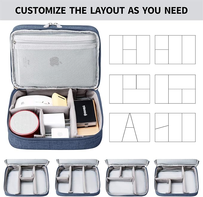 Lanola Travel Cable Organizer Bag, Electronic Accessories Case Portable Double