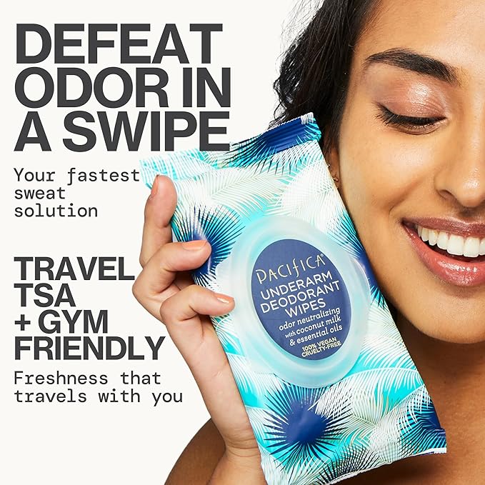 Pacifica Beauty Coconut Milk & Essential Oils Underarm Deodorant Wipes