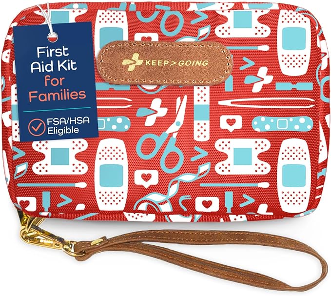 KeepGoing Travel First Aid Kit for Kids – 130 Pc. for Car, Diaper Bag & Backpack