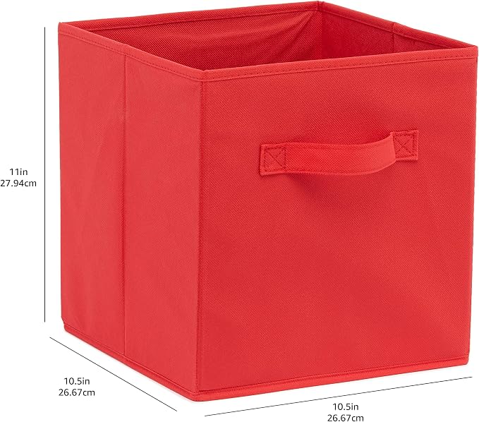 Amazon Basics Cube Organizer Storage Bins Handles, Collapsible Fabric,