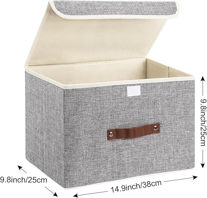 TYEERS Collapsible Storage Boxes, Washable Fabric Storage Bins