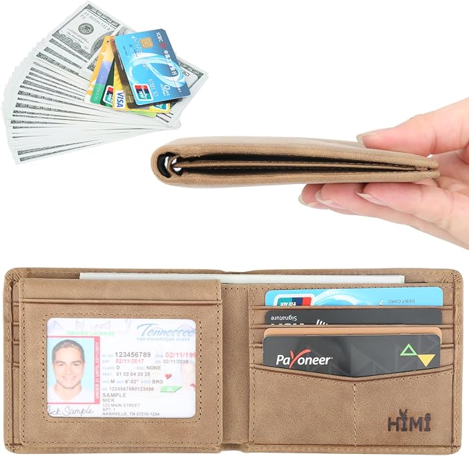 Wallet for Men-Genuine Leather RFID Blocking Bifold Stylish Wallet