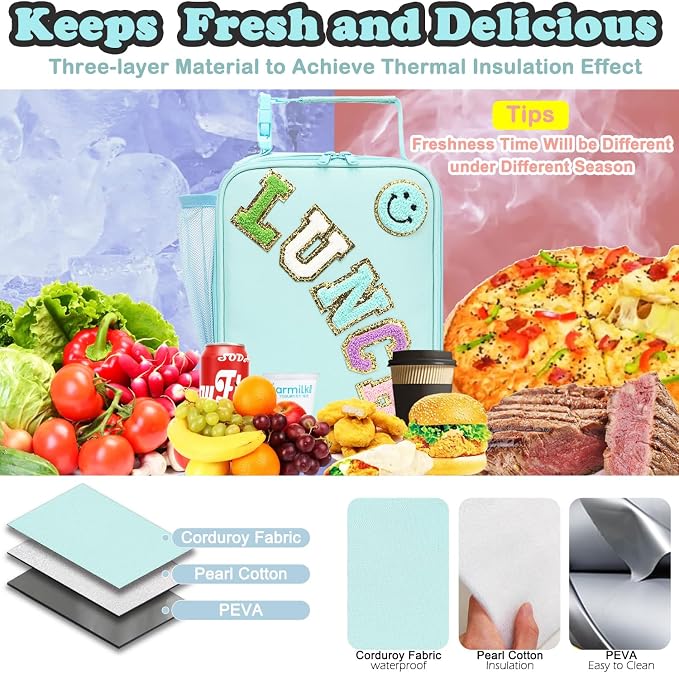 FlowFly Lunch box Insulated Soft Bag Mini Cooler Back to School Thermal Meal