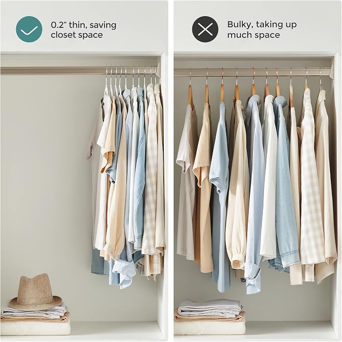 SONGMICS Clothes Hangers, Space-Saving, 0.2 Inches Thick, 17.7 Inches Wide