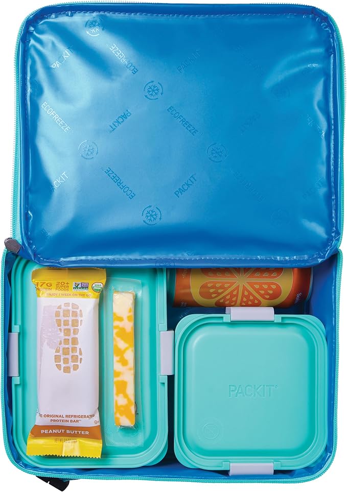 PackIt Freezable Classic Lunch Box, Retro Wave, Built
