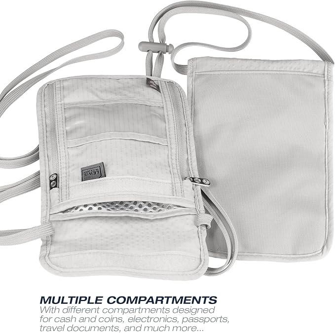 Lewis N. Clark RFID Blocking Stash Neck Wallet, Travel Pouch + Passport Holder