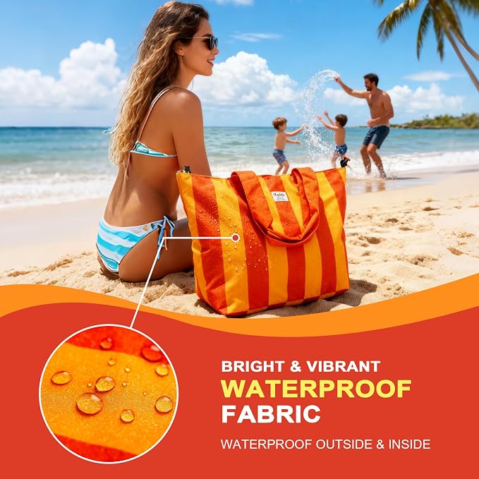 Beach Bags Waterproof Sandproof, XL Large Pool Tote Bag
