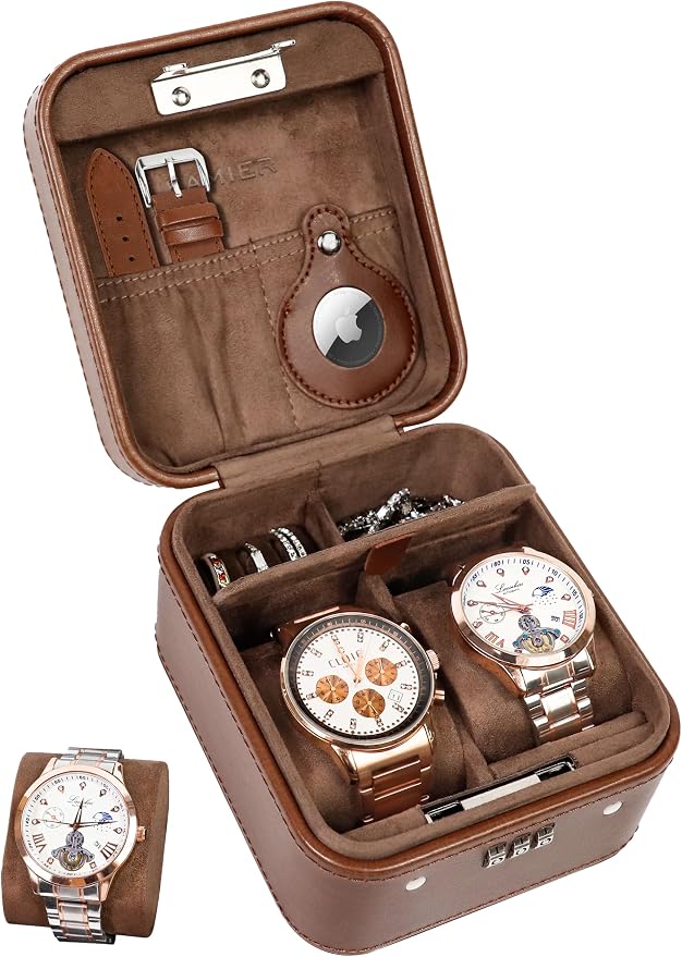 KAMIER Watch Travel Case with Combination Lock