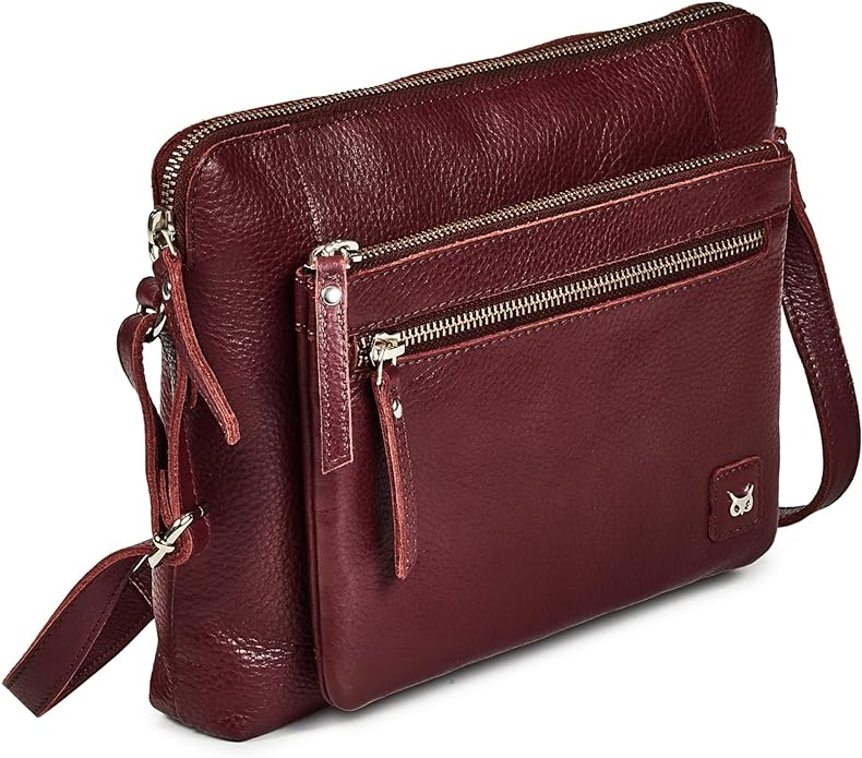 Wise Owl Accessories Small Soft Pebbled Real Leather Crossbody Handbags Purses