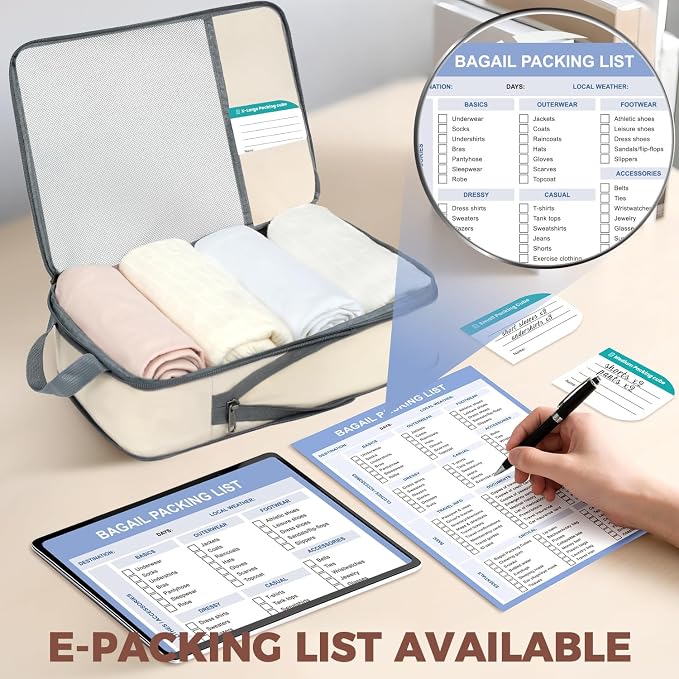 BAGAIL 6 Set/4 Set Lightweight Compression Packing Cubes