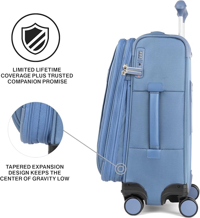 Travelpro VersaPack+ Lightweight Softside Expandable Carry on Luggage, 8