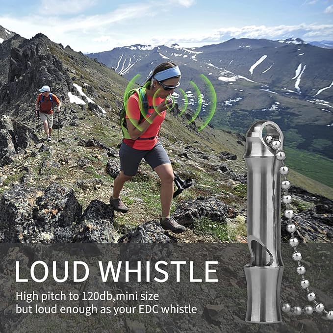 Emergency Whistle, Titanium Whistle EDC Safety Whistle