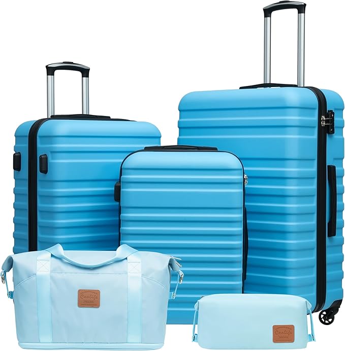 Coolife Suitcase Set 3 Piece Luggage Set Carry On Hardside Luggage