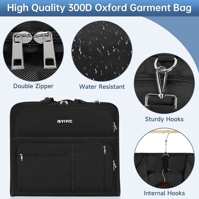 Garment Bags for Travel, Large Suit Travel Bag Convertible Travel Garment Bag