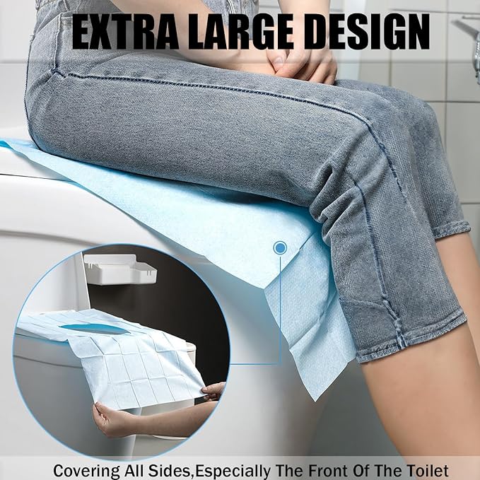 80 Pack Toilet Seat Covers Disposable 16x24 Inch XL Portable Toilet Liners