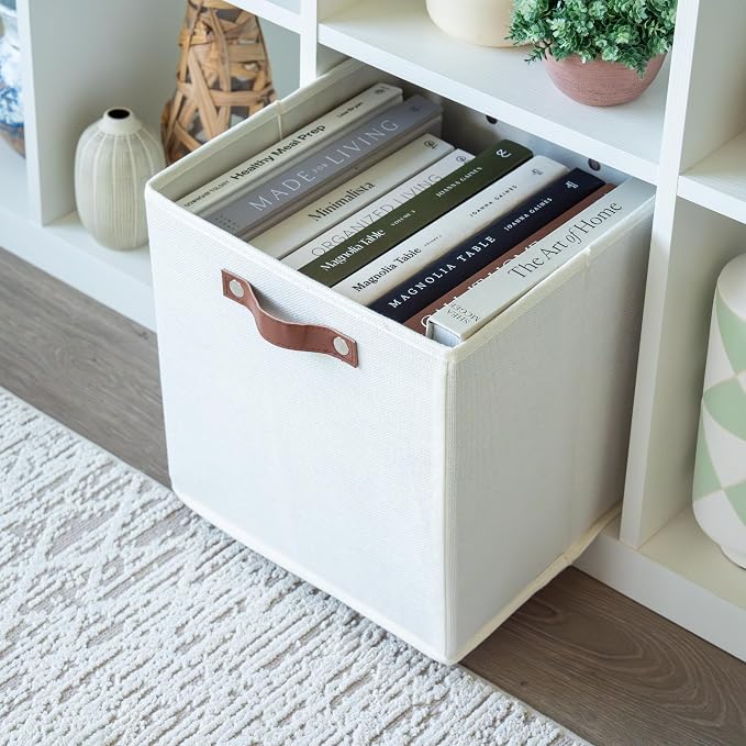 OrganiHaus White 12x12 Fabric Storage Bins