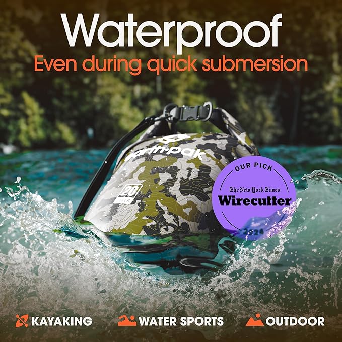 Earth Pak Waterproof Dry Bag - Roll Top Waterproof Backpack Sack Keeps Gear Dry for Kayak with Waterproof Phone Case
