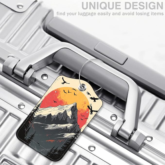 2 Pcs Mountain at Sunset Luggage Tags