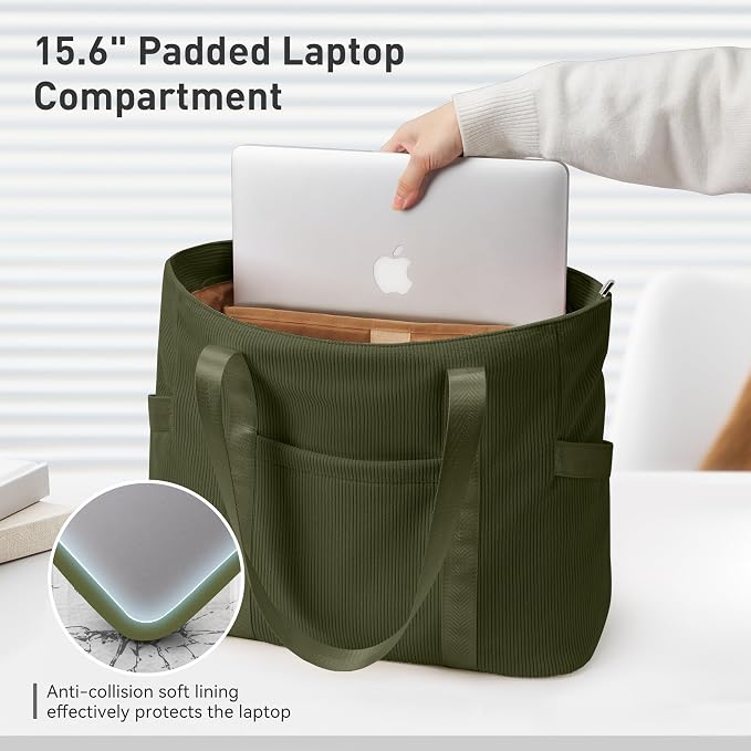 Tote Bag for Women with Zipper, Travel Tote Bags with Compartments Large