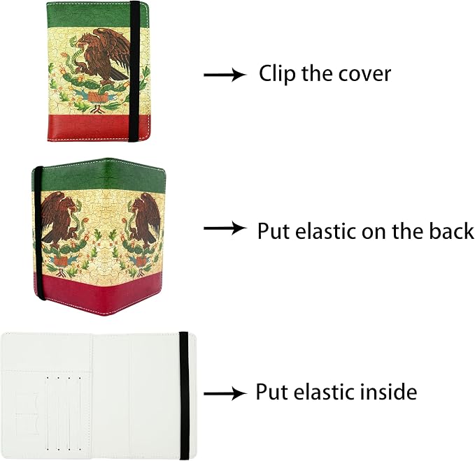 Mexico Flag Passport Holder for Women and Men PU Leather Passport Cover for