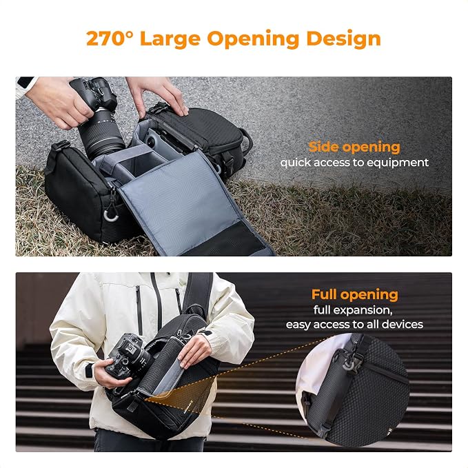 K&F CONCEPT Camera Sling Bag Crossbody Bag Camera Shoulder Backpack