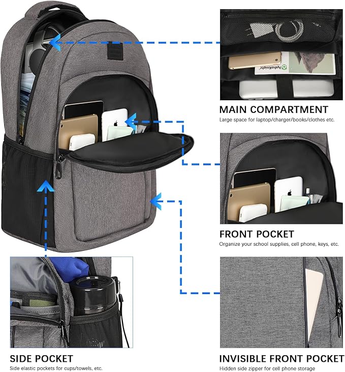 LARIPOP Extra Large Backpack, 17.3 Inch Business Laptop backpack