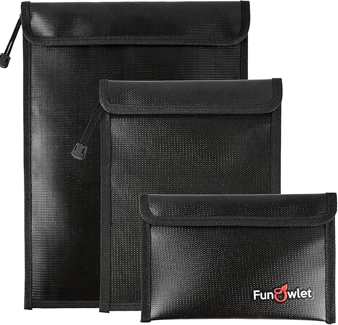 FunOwlet Fireproof Waterproof Document Bag, Fire and Water Resistant Safe