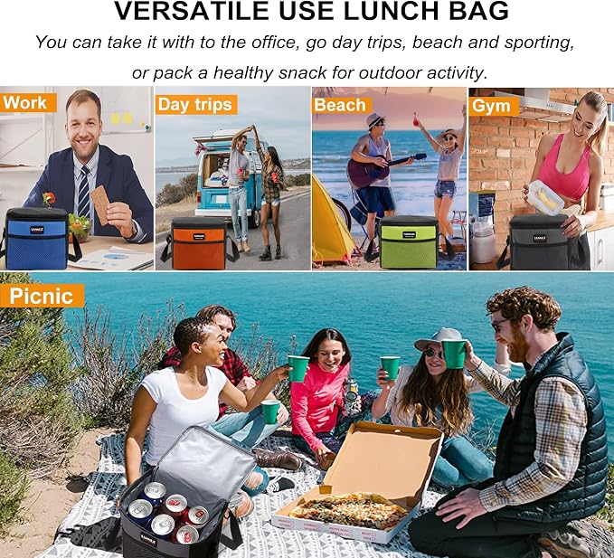 6 Can/5L Lunch Bag for Women Men Portable Lunch Box Small Cooler Bag Soft