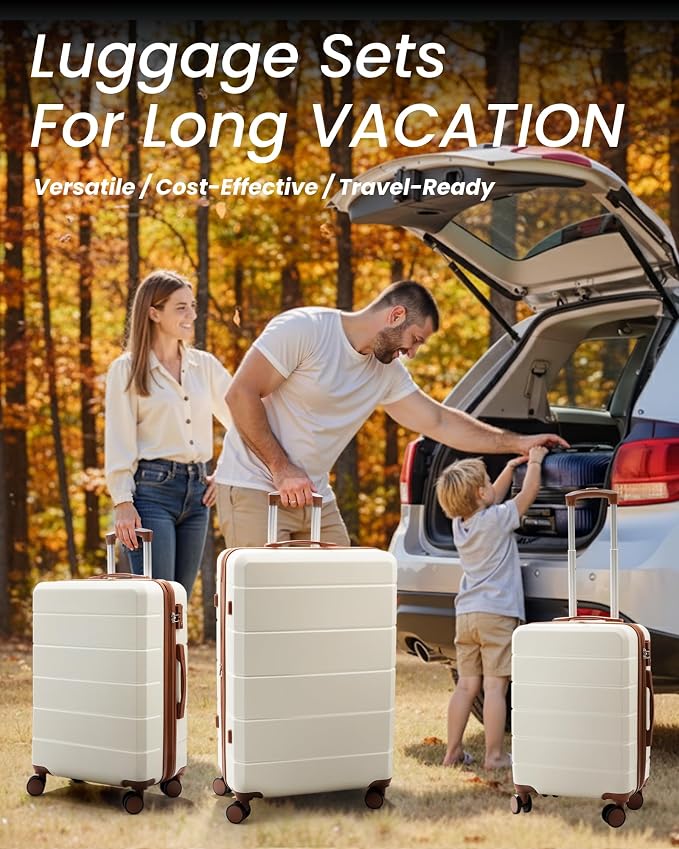 Luggage Sets 3 Piece, Expandable Hardside Suitcases