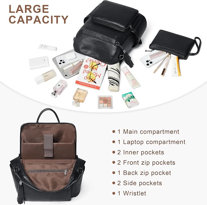 Shrrie Vegan Leather Laptop Backpack