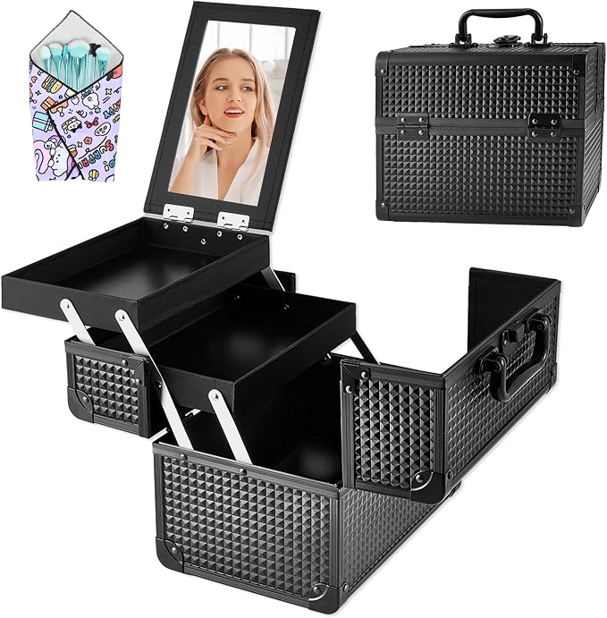 Makeup Train Case, Portable Makeup Case