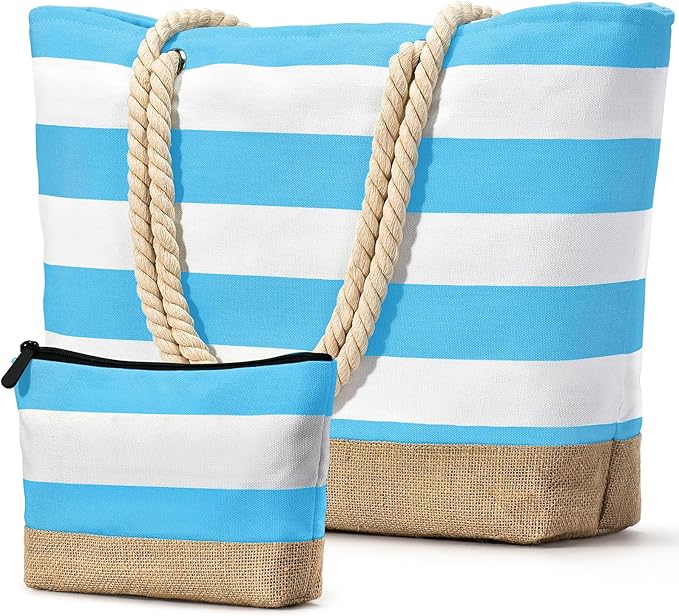 Becokan Beach Bag Initial Beach Tote