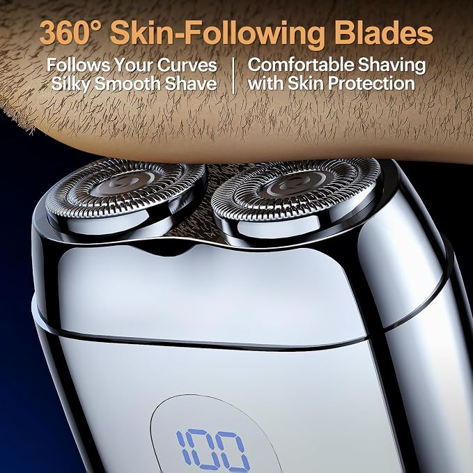 All-Metal Mini Electric Shaver for Men – Portable Travel Razor