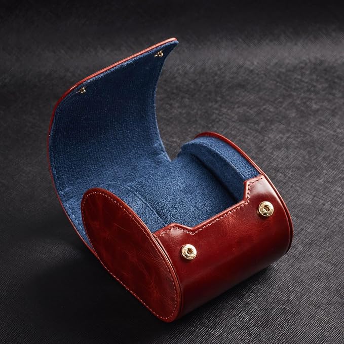 Genuine Napa Leather Watch Roll Travel Case