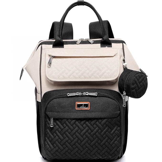 BabbleRoo Diaper Bag Backpack, Stroller Straps & Pacifier Case, Unisex Stylish