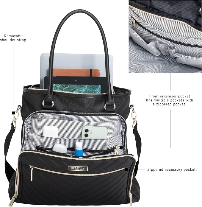 Kenneth Cole REACTION Chelsea Quilted Chevron 15" Laptop & Tablet Business Tote