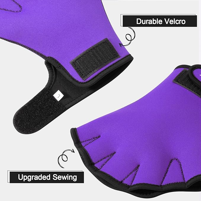 TAGVO Aquatic Gloves for Helping Upper Body Resistance, Webbed Swim Gloves Well Stitching, No Fading, Sizes for Men Women Adult Children Aquatic Fitness Water Resistance Training