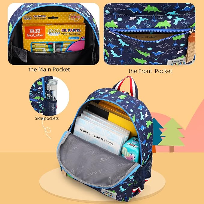 willikiva Cartoon Bus 12 Kindergarten Backpack