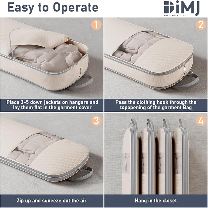 DIMJ 4 Pack 43" Compression Garment Bags